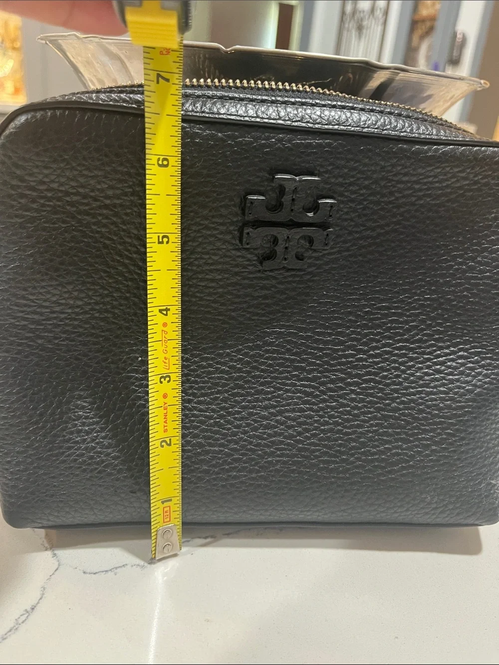 Tory Burch Black Pebbled Leather Camera Crossbody used once!